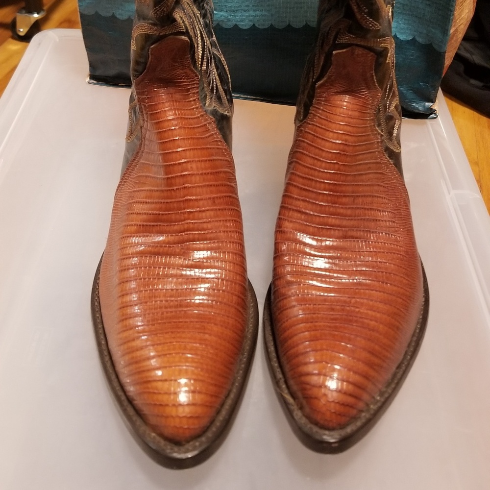 Tony Lama Lizard Skin Cowboy Boots Womens 9.5M